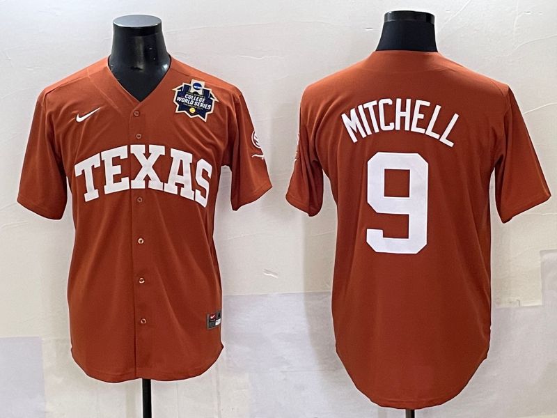 Men 2025 Texas Longhorns #9 Mitchell Brown Joint Name Nike NCAA Jersey style 15->ncaa teams->NCAA Jersey